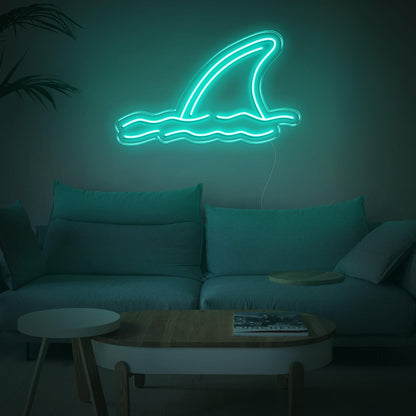 Shark Fin Waves Yellow Led Neon Sign For Coastal Living Room Decor | Shineneon