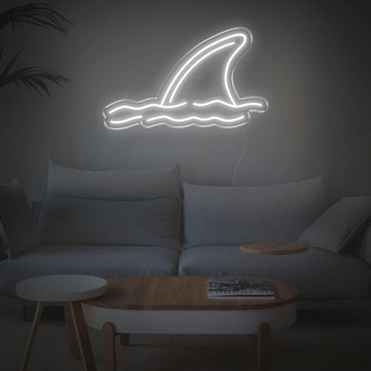 Shark Fin Waves Yellow Led Neon Sign For Coastal Living Room Decor | Shineneon