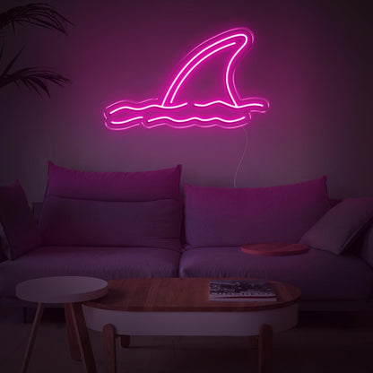 Shark Fin Waves Yellow Led Neon Sign For Coastal Living Room Decor | Shineneon
