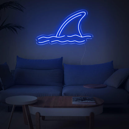 Shark Fin Waves Yellow Led Neon Sign For Coastal Living Room Decor | Shineneon