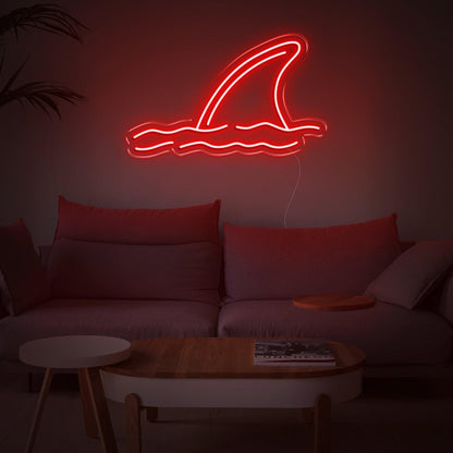 Shark Fin Waves Yellow Led Neon Sign For Coastal Living Room Decor | Shineneon