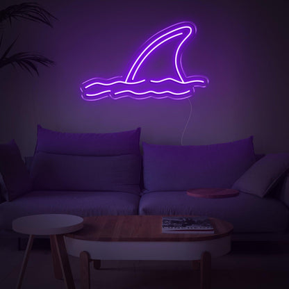 Shark Fin Waves Yellow Led Neon Sign For Coastal Living Room Decor | Shineneon