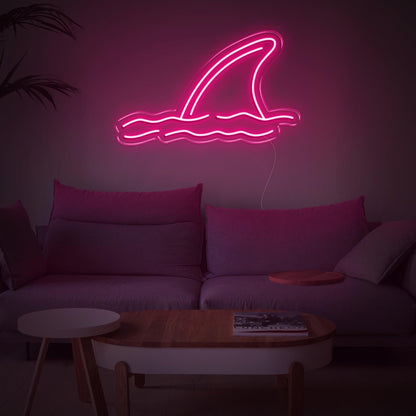 Shark Fin Waves Yellow Led Neon Sign For Coastal Living Room Decor | Shineneon