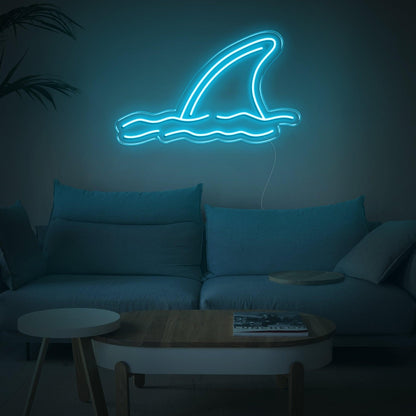 Shark Fin Waves Yellow Led Neon Sign For Coastal Living Room Decor | Shineneon