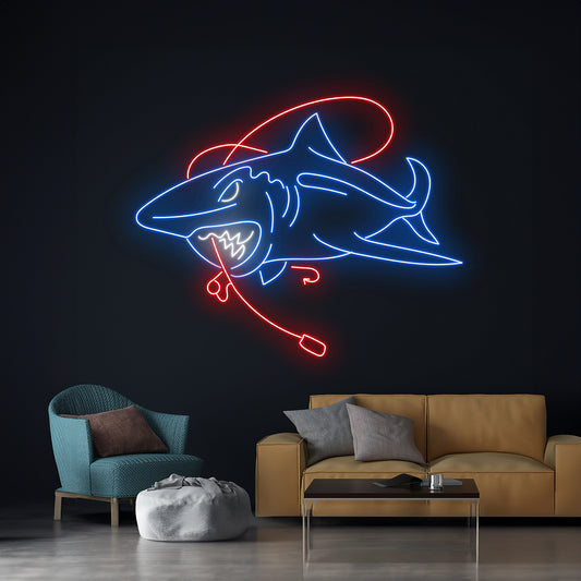 Shark Fishing Neon Sign