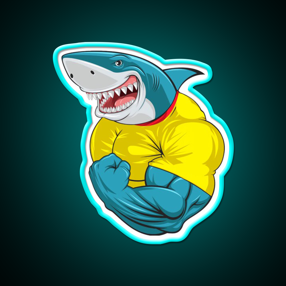 Shark Flex 3 Gym Fitness Led Neon Sign Rgb Color - Size and dimension reference