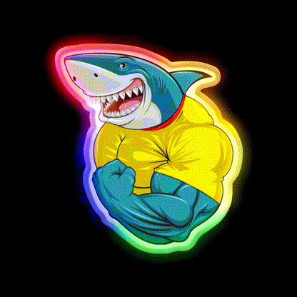 Shark Flex 3 Gym Fitness Led Neon Sign Rgb Color - LED neon sign close-up detail