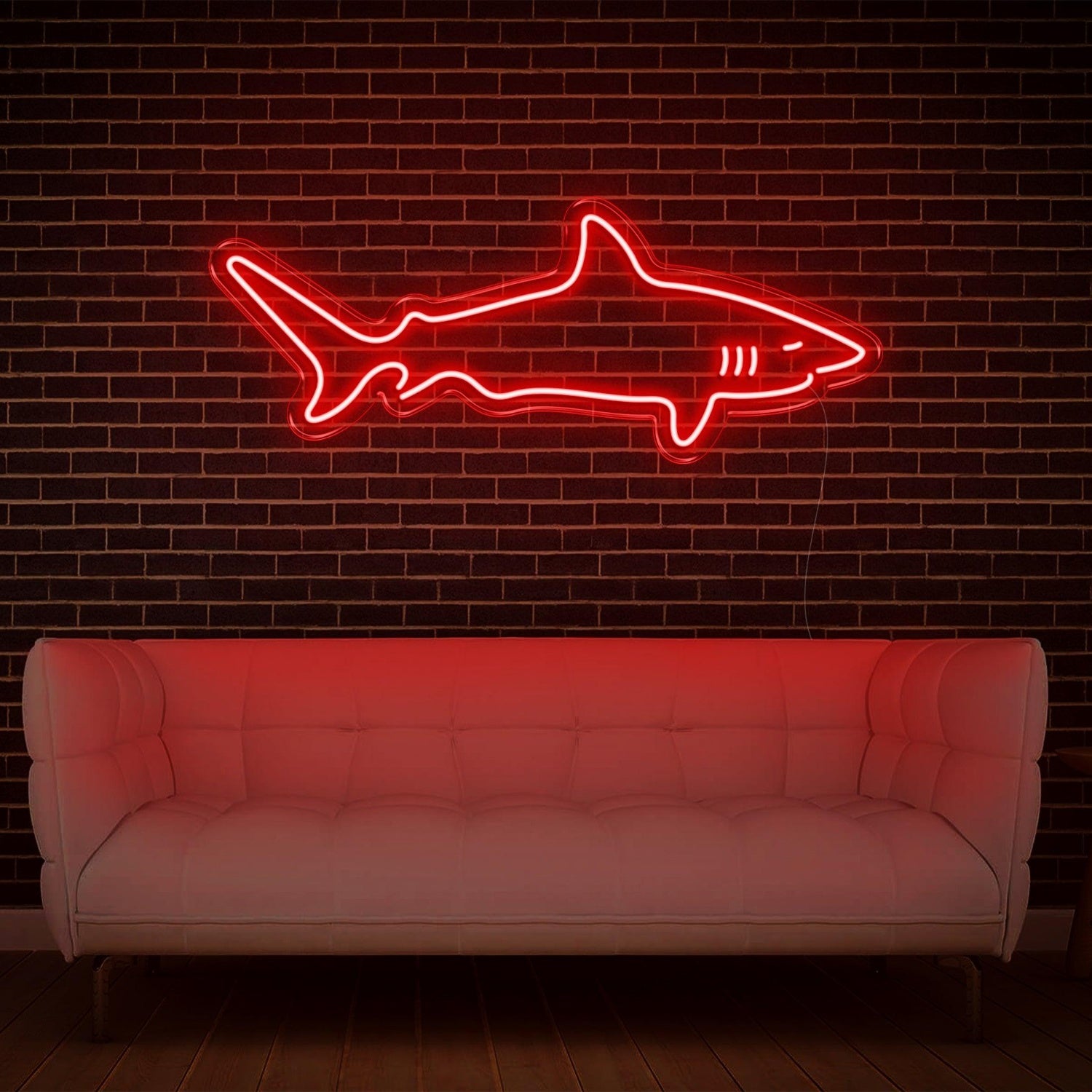 Shark V1 Red Outline Led Neon Sign For Modern Indoor Home Decor | Shineneon