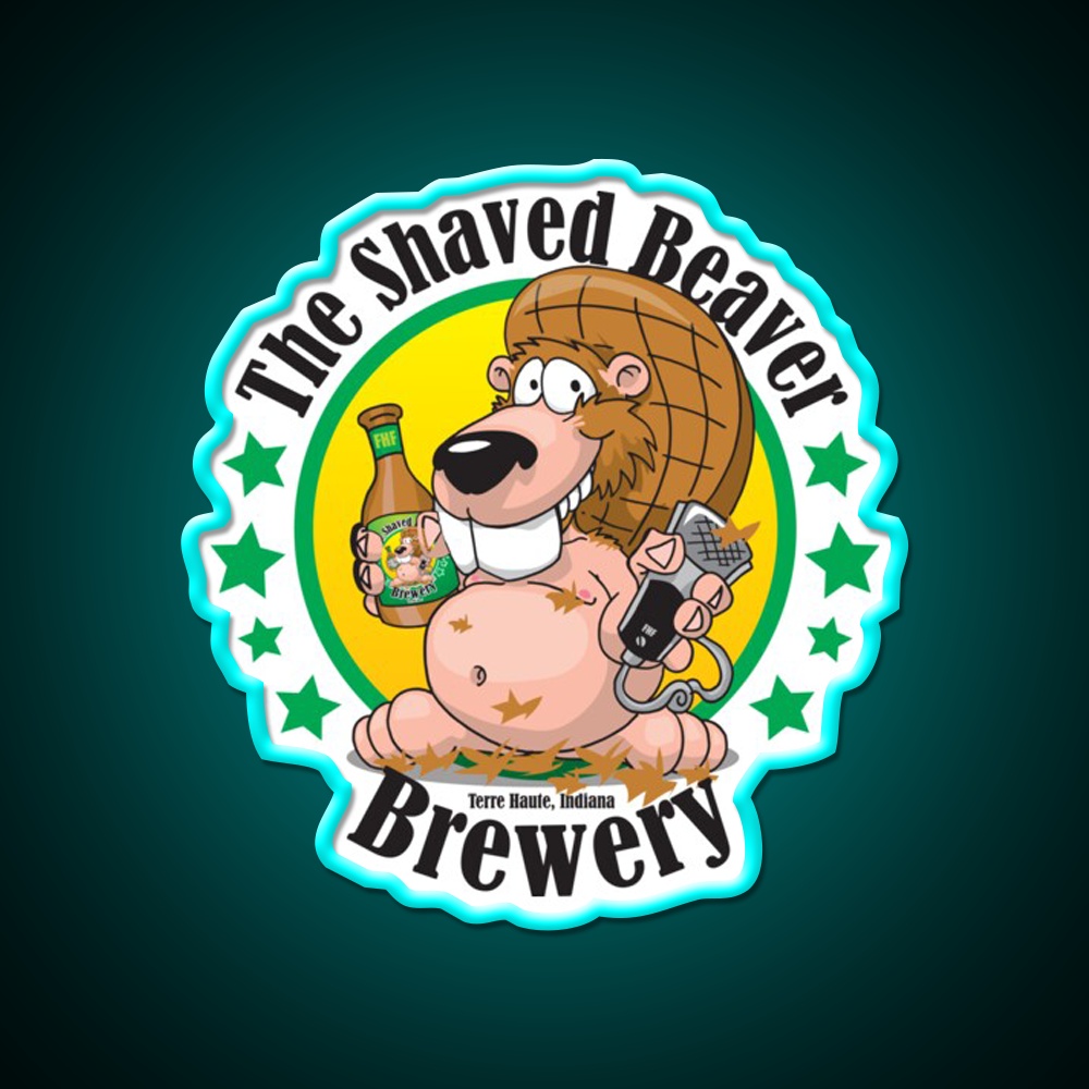 Shaved Beaver Brewery Beer Bar Decor Led Neon Sign Rgb Color - Size and dimension reference