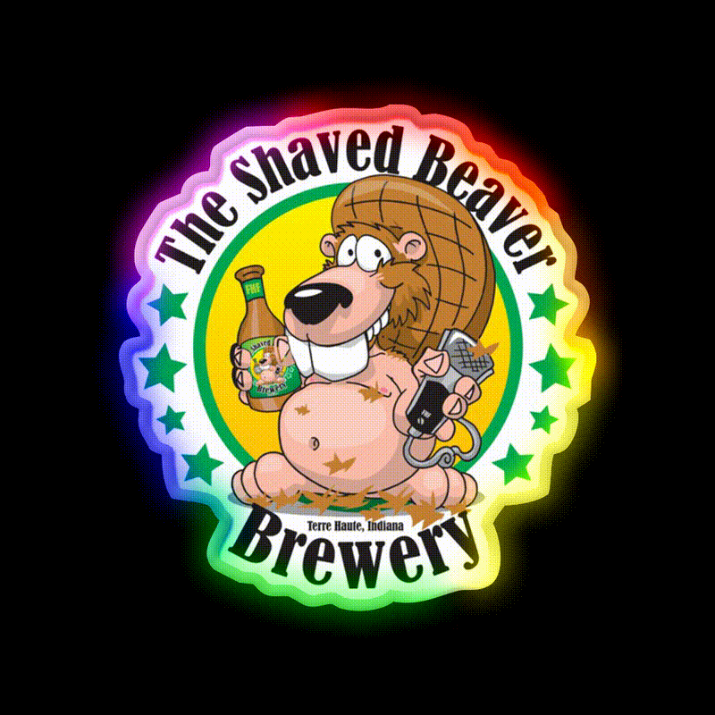 Shaved Beaver Brewery Beer Bar Decor Led Neon Sign Rgb Color - LED neon sign close-up detail