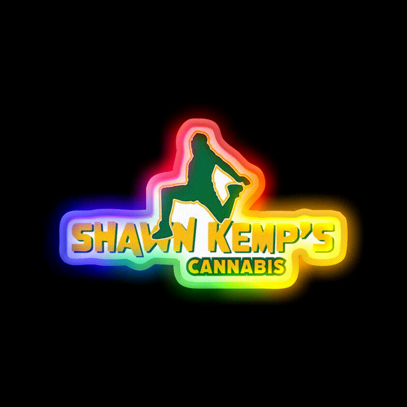 Shawn Kemps Hemp Inspired Green Leaf Led Neon Sign Rgb Color - LED neon sign close-up detail