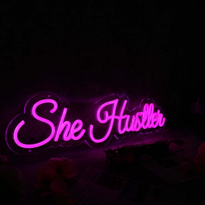 She Hustten Pink Led Neon Sign - Shineneon