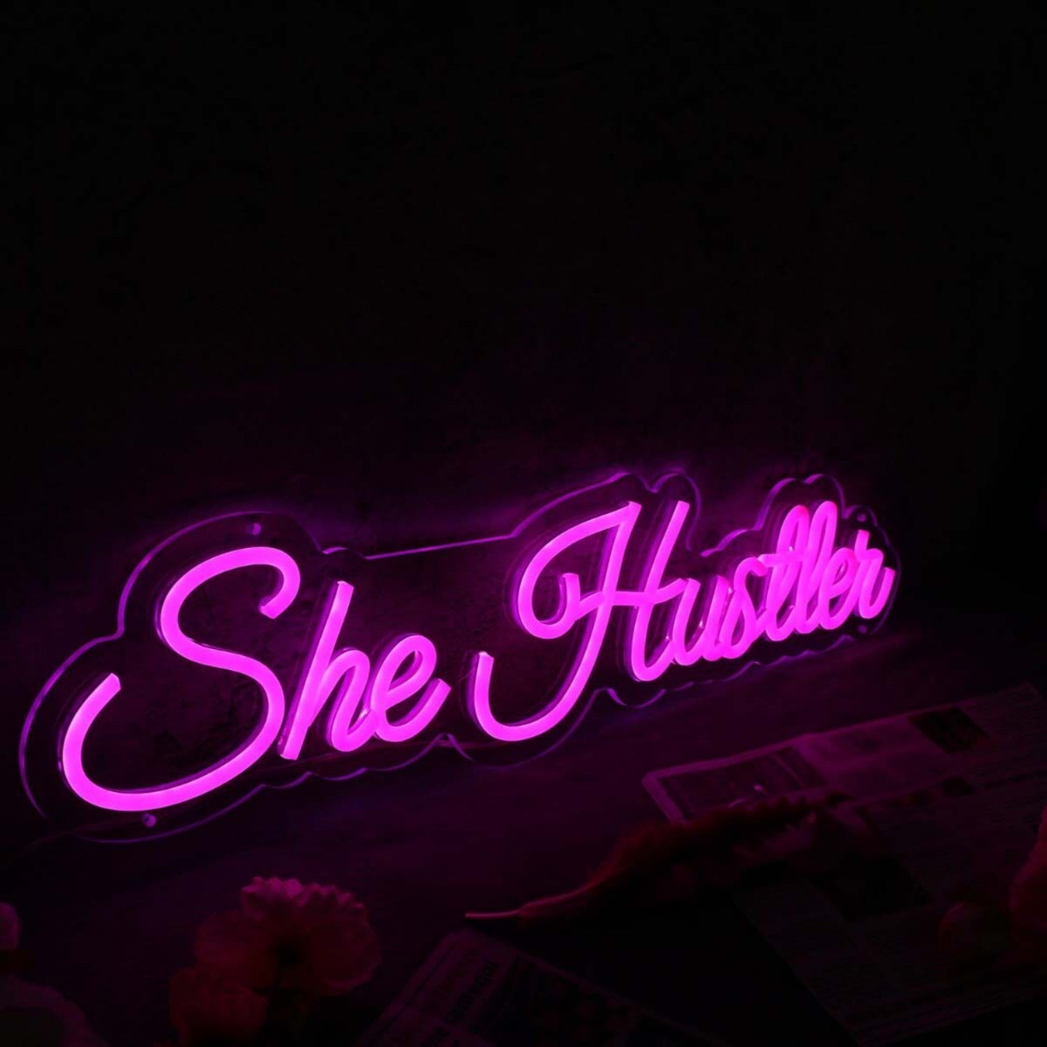 She Hustten Pink Led Neon Sign - Shineneon