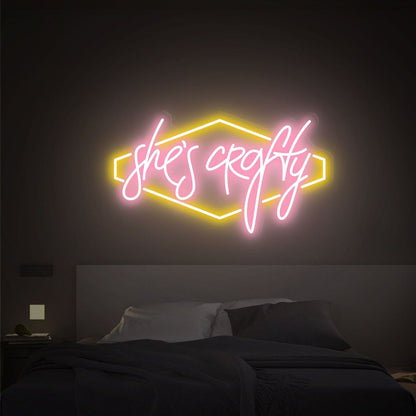 She Is Crafty Led Neon Sign Light For Office Living Room Bars - Shineneon