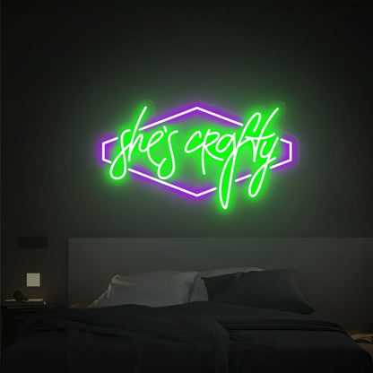 She Is Crafty Led Neon Sign Light For Office Living Room Bars - Shineneon