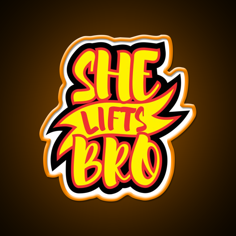 She Lifts Bro Gym Fitness Led Neon Sign Rgb Color - LED neon sign view 6
