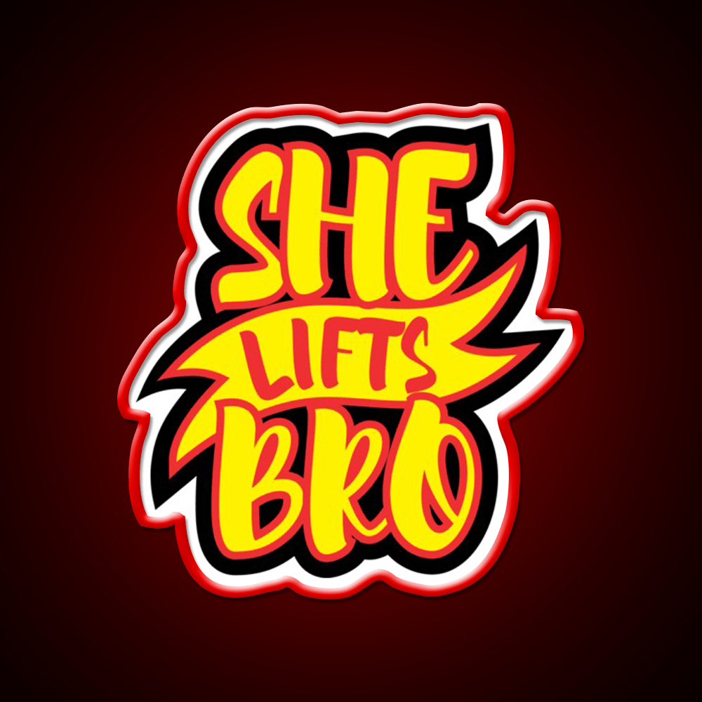 She Lifts Bro Gym Fitness Led Neon Sign Rgb Color - Shineneon