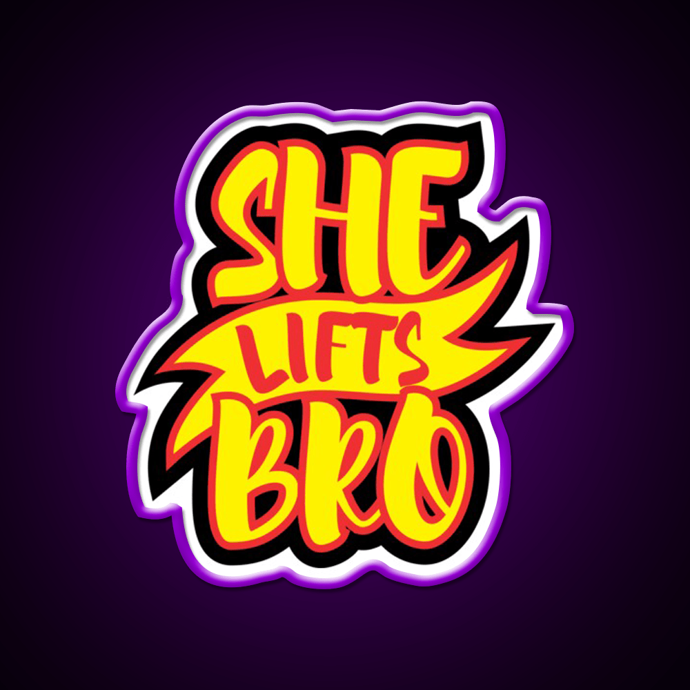 She Lifts Bro Gym Fitness Led Neon Sign Rgb Color - Shineneon