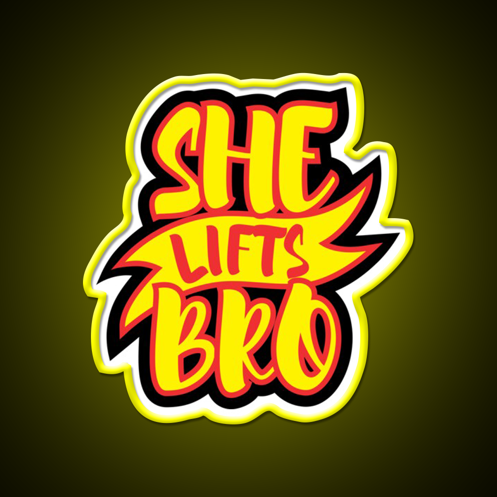 She Lifts Bro Gym Fitness Led Neon Sign Rgb Color - LED neon sign view 7