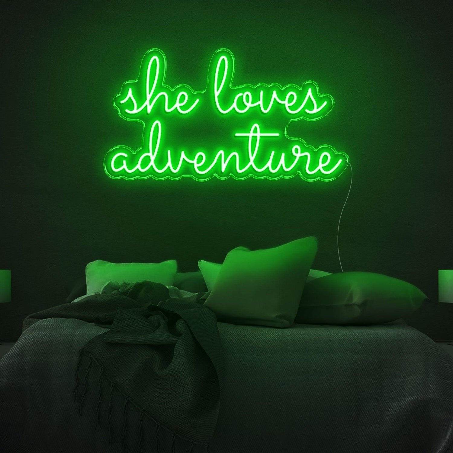 She Loves Adventure Bright Pink Led Neon Sign For Bedroom Wall Decor | Shineneon
