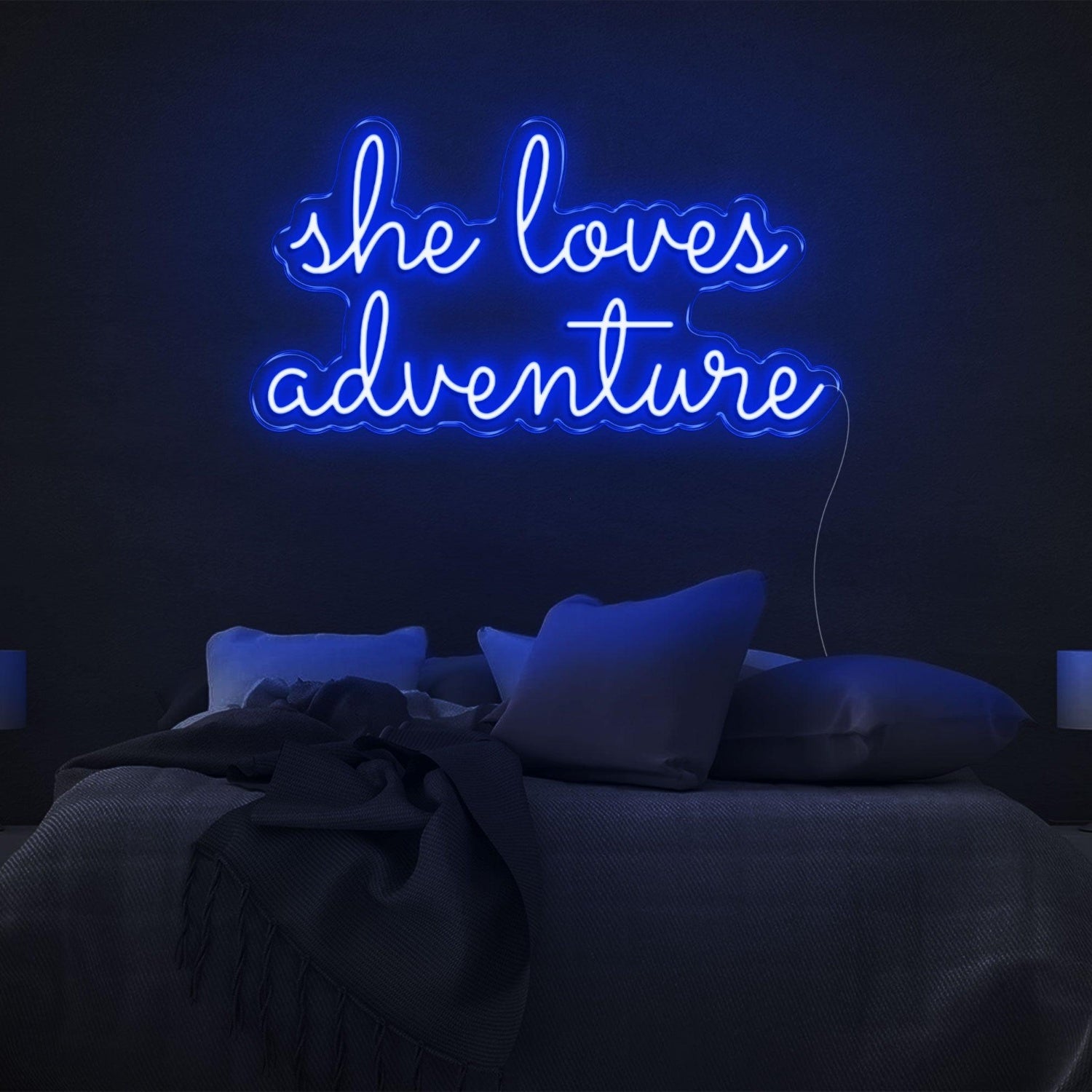 She Loves Adventure Bright Pink Led Neon Sign For Bedroom Wall Decor | Shineneon