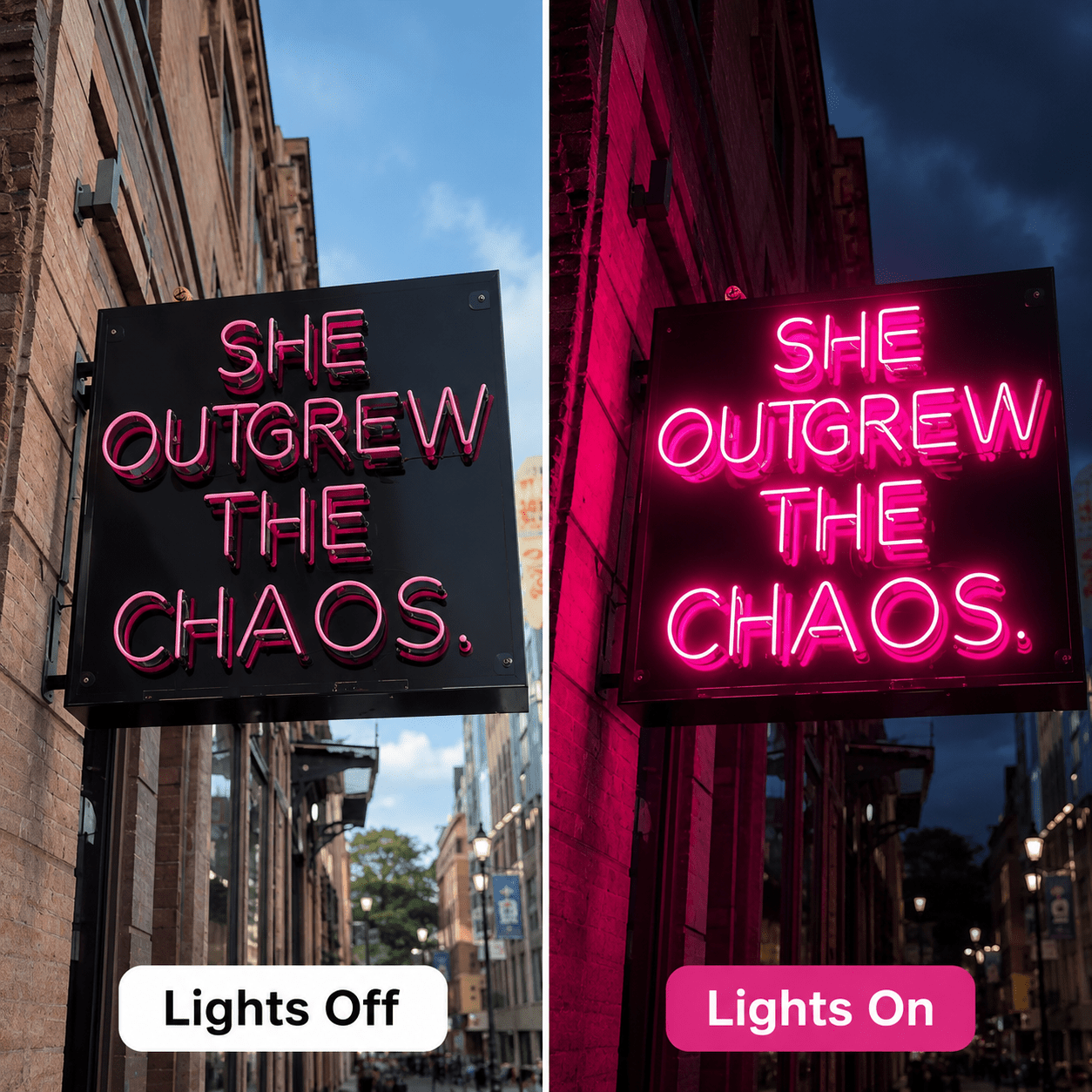 She Outgrew The Chaos LED Neon Sign - Shineneon