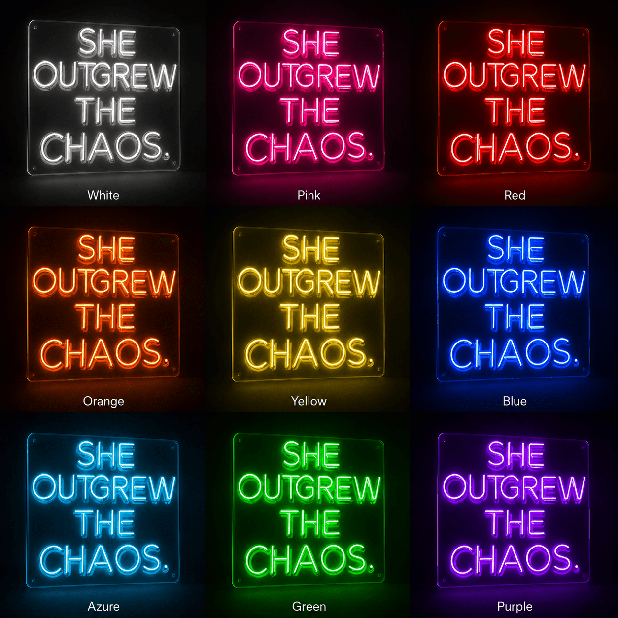 She Outgrew The Chaos LED Neon Sign - Shineneon
