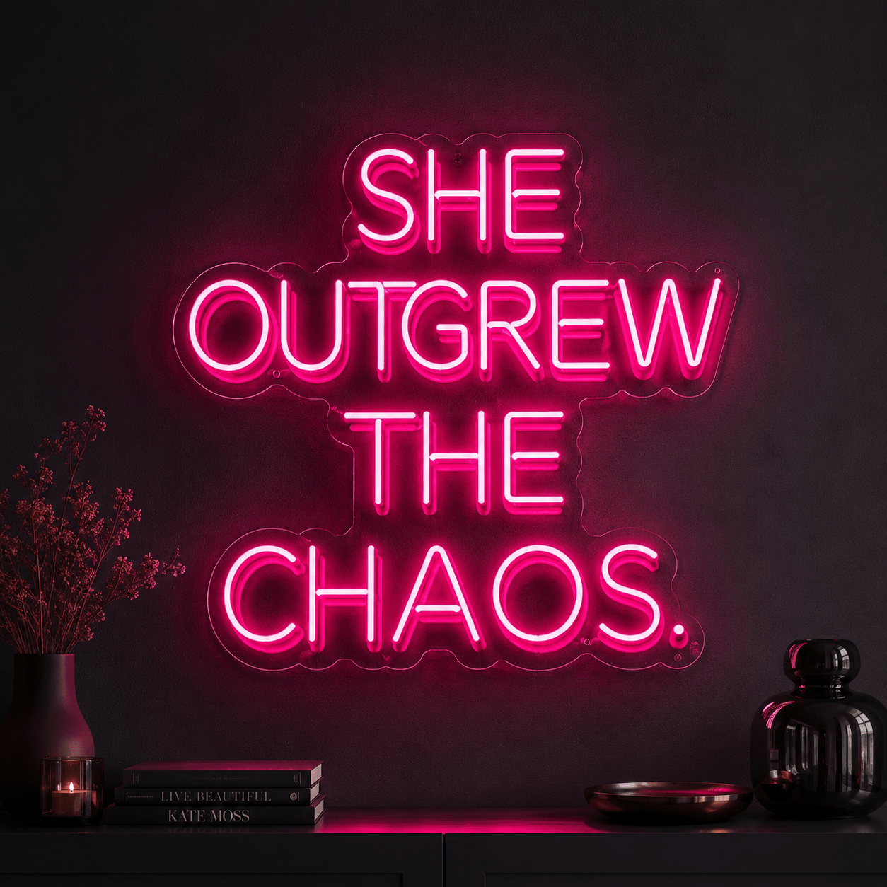 She Outgrew The Chaos LED Neon Sign - Shineneon