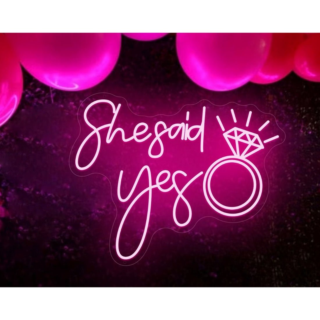 She Said Yes And Diamond Ring Led Sign Business Neon Sign - Shineneon