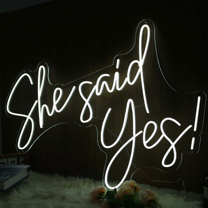 She Said Yes White Neon Sign | Shineneon