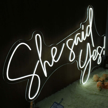 She Said Yes White Neon Sign | Shineneon