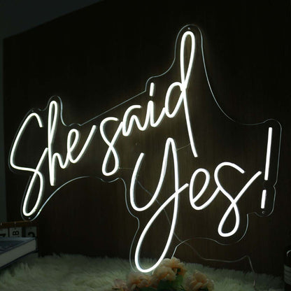 She Said Yes White Neon Sign | Shineneon