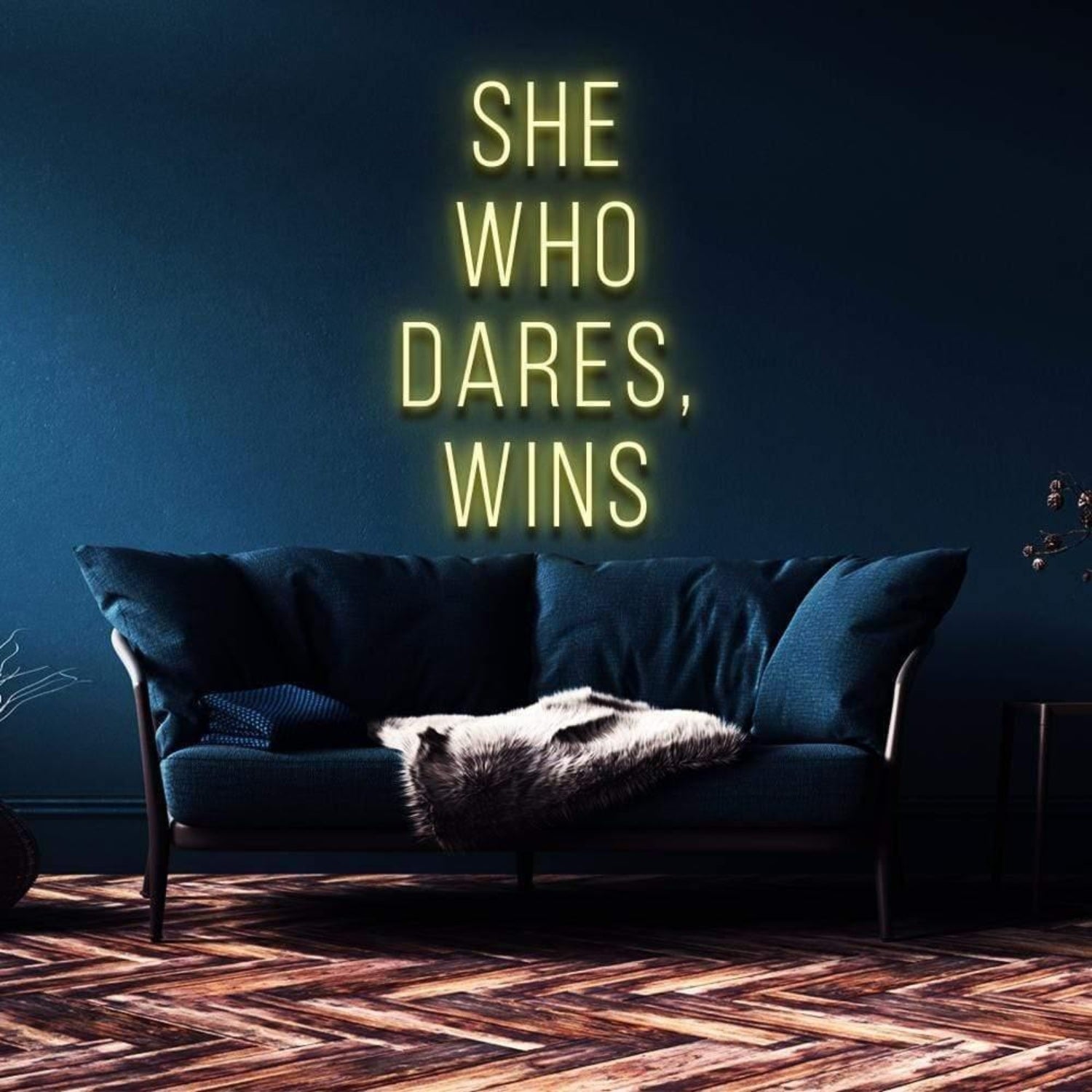 She Who Dares Wins Blue Led Neon Sign For Modern Home Decor | Shineneon