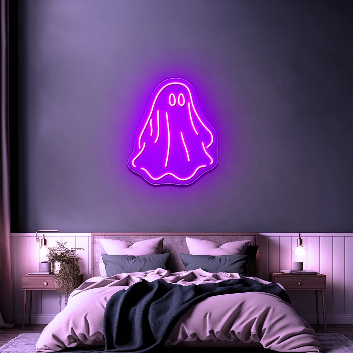 Sheet Ghost Funny Neon Signs Wall Decor On Sale