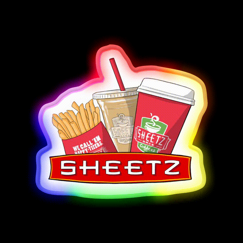 Sheetz Fast Food Led Neon Sign For Burger Place Rgb Color - LED neon sign close-up detail