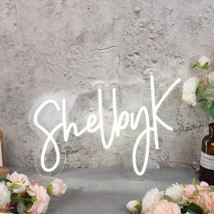 Shelby K White Led Neon Sign - Shineneon