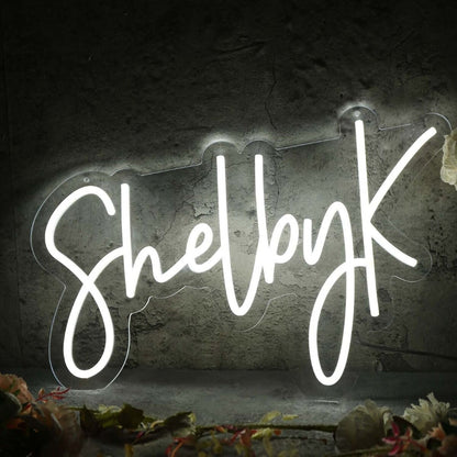 Shelby K White Led Neon Sign - Shineneon