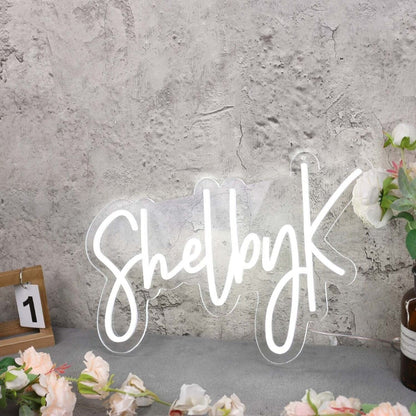 Shelby K White Led Neon Sign - Shineneon