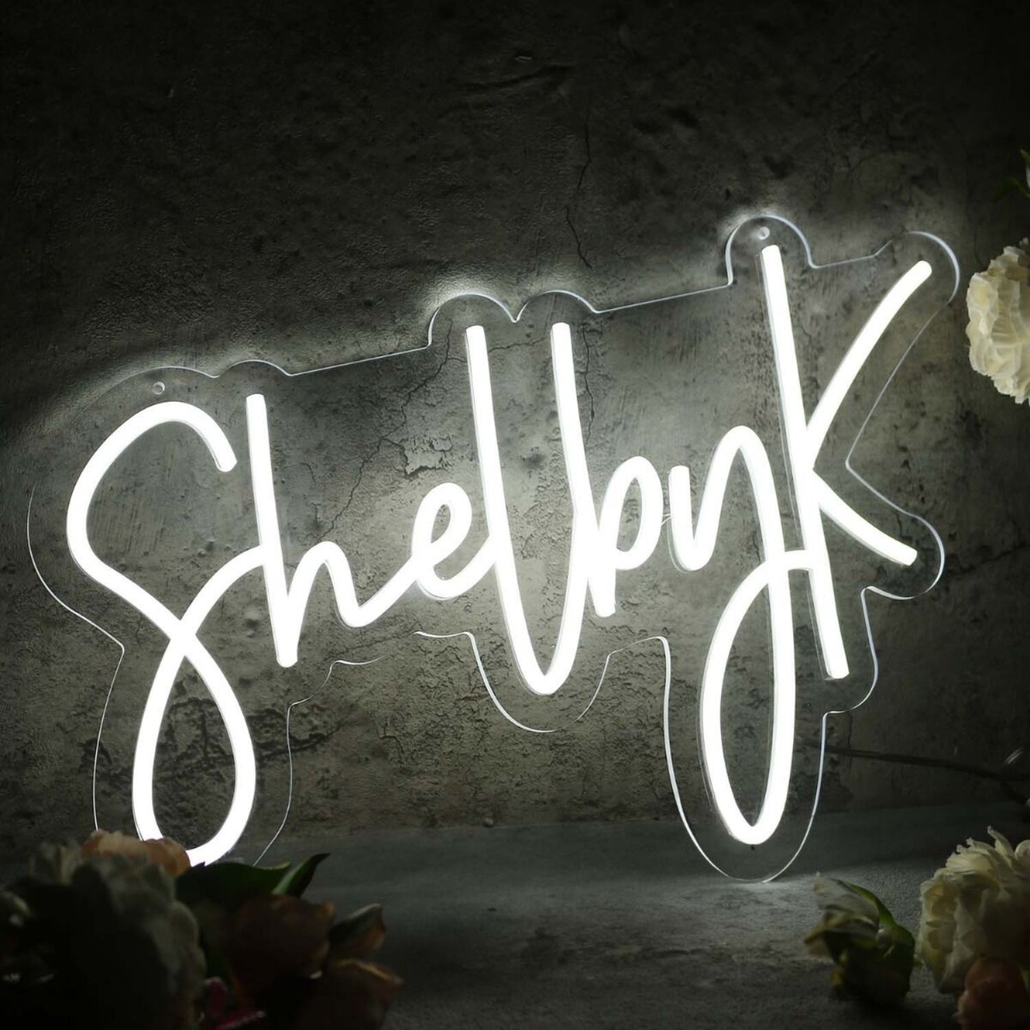 Shelby K White Led Neon Sign - Shineneon