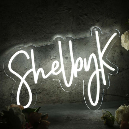 Shelby K White Led Neon Sign - Shineneon