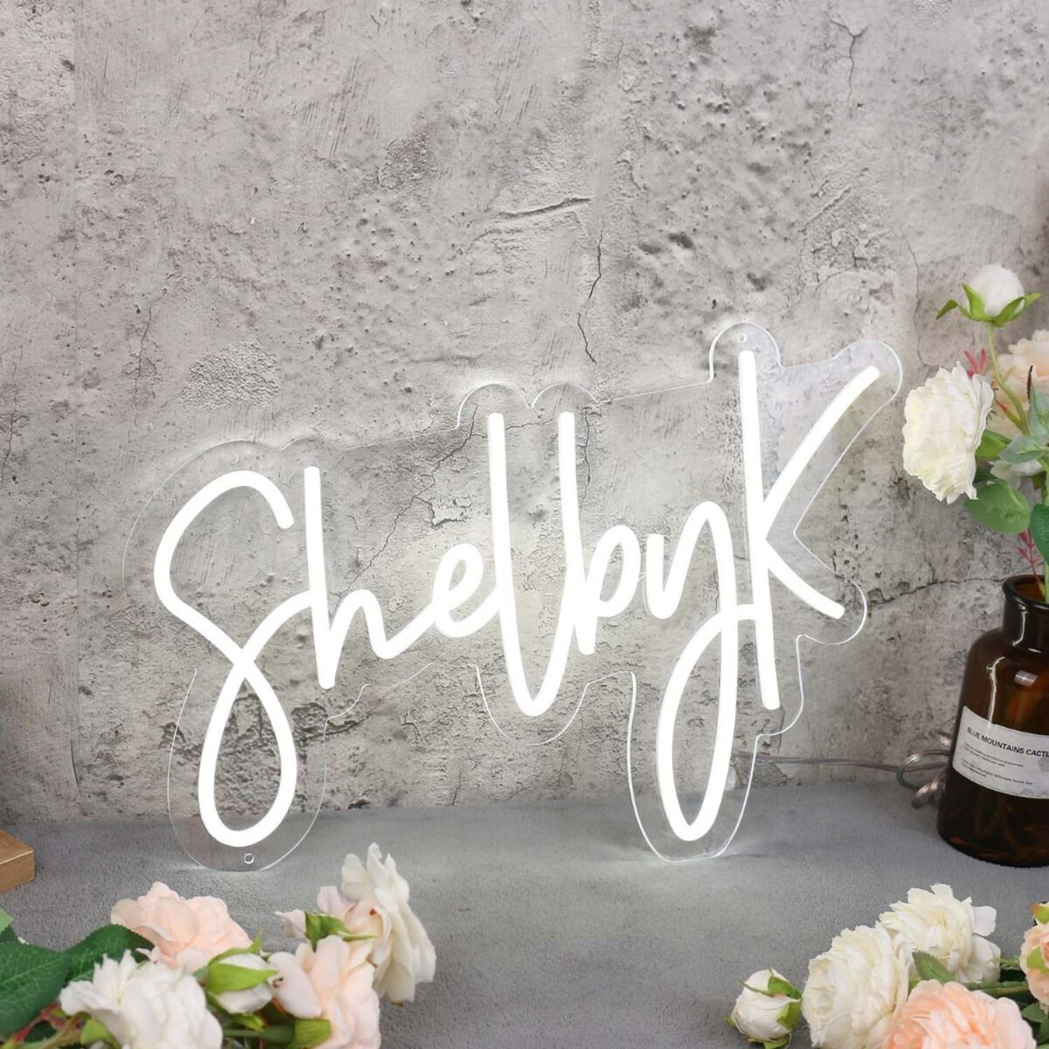 Shelby K White Led Neon Sign - Shineneon