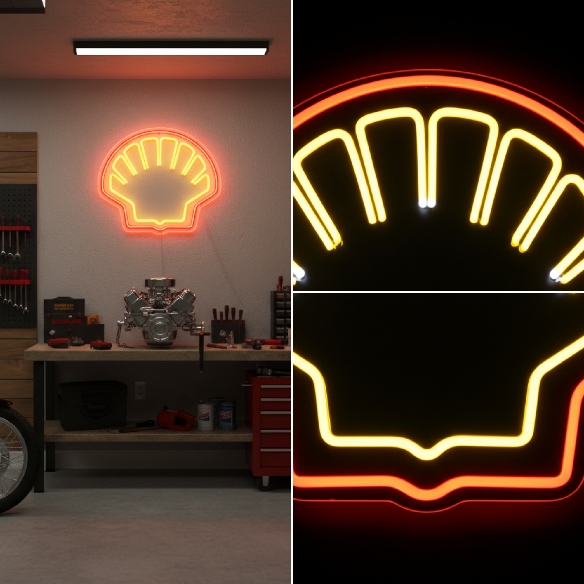 ShineNeon™ Vintage Shell LED Neon Sign - Retro Garage & Man Cave Decor