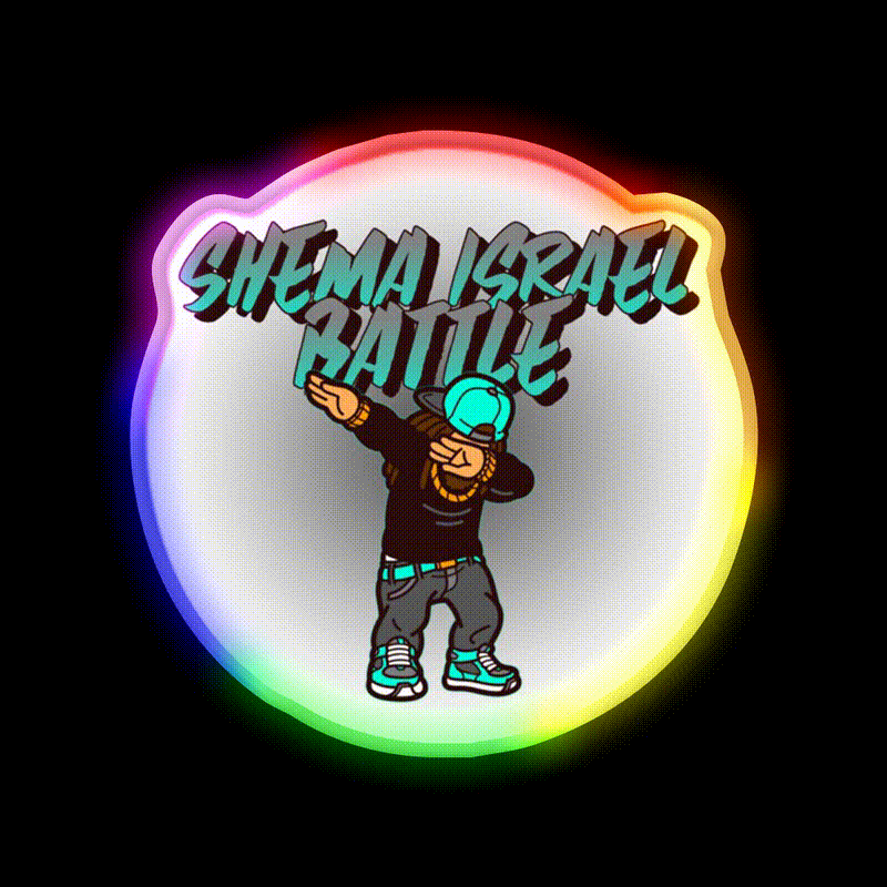 Shema Israel Dabbing Battle Jewish Humor Man Cave Bar Led Neon Sign