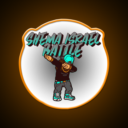 Shema Israel Dabbing Battle Jewish Humor Man Cave Bar Led Neon Sign