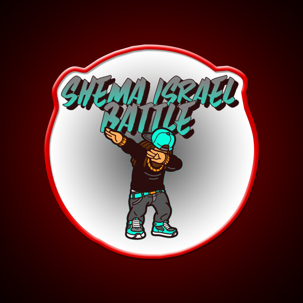 Shema Israel Dabbing Battle Jewish Humor Man Cave Bar Led Neon Sign