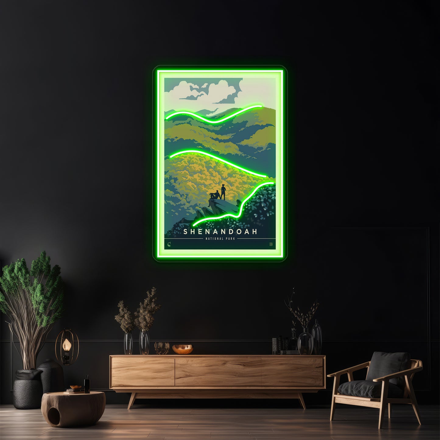 Shenandoah National Park Blue Ridge Travel Home Wall Decor Artwork Neon Signs