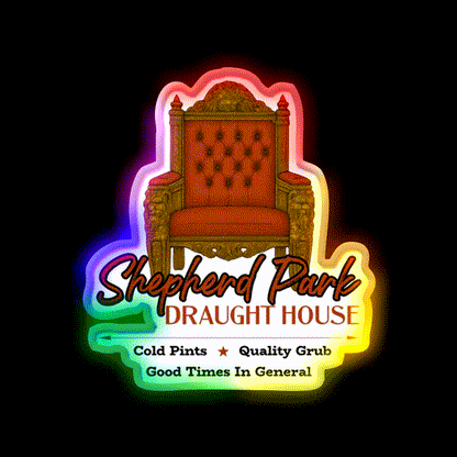 Shepherd Park Draught House Man Cave Bar Led Neon Sign Rgb Color
