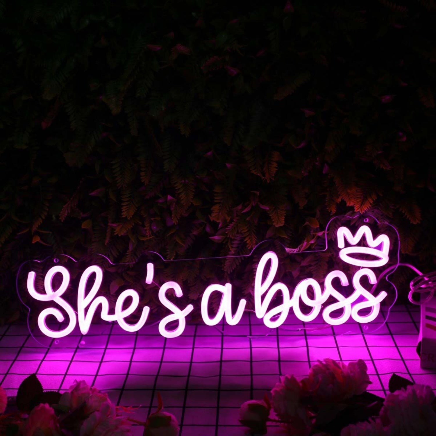 Shes A Boss Purple Led Neon Sign - Shineneon
