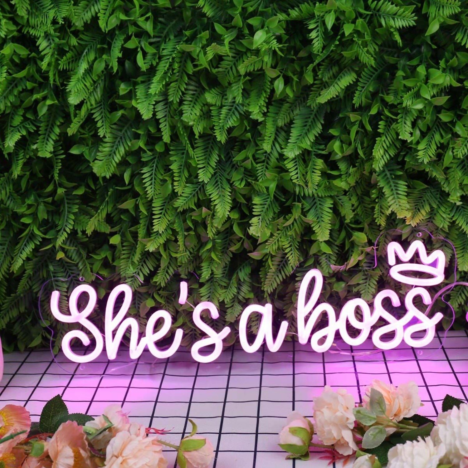 Shes A Boss Purple Led Neon Sign - Shineneon
