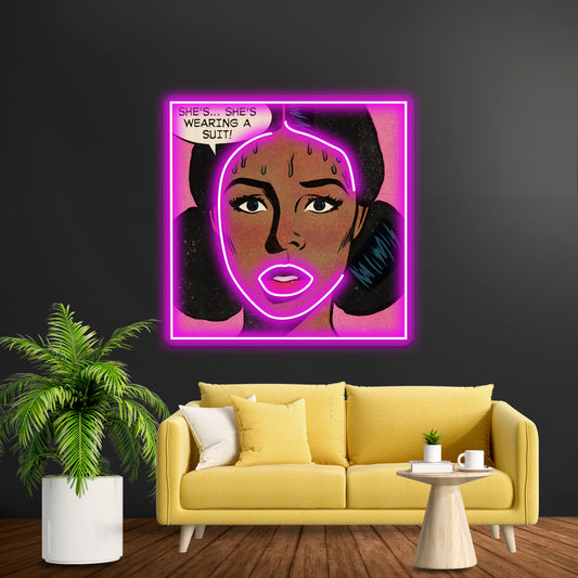 Shes Wearing A Suit Artwork Custom Led Signs